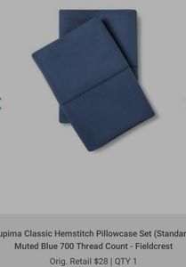 Fieldcrest- Supima Hemstitch Sateen Pillowcase Set